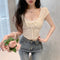 MATINEE  Half Sleeves Square Neck Tops